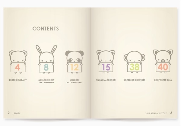 PLOSH ANNUAL REPORT on Behance #branding #print #annual #illustration #identity #report #kids #children