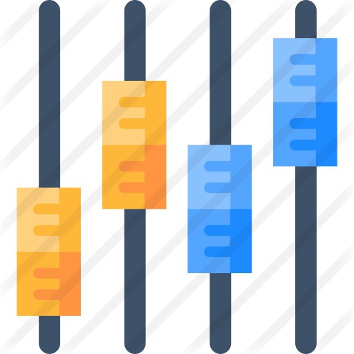 See more icon inspiration related to control, mixer, fader, DJ, sliders, mix, electronics, audio and controls on Flaticon.