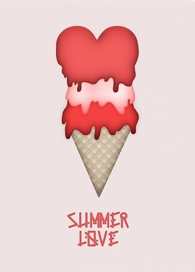 Summer love → Bertrand Bruandet — Art direction & Photography #cream #design #graphic #illustration #summer #ice #coral #love