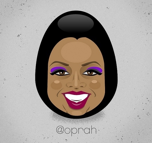 Oprah Twitter Egg | Flickr - Photo Sharing! #twitter #illustration #vector #caricature