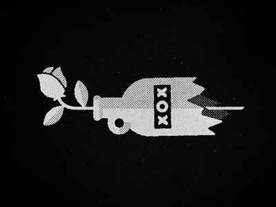 xox #halftone #white #icon #rose #design #black #texture #simple #illustration #minimal #and #flower #love