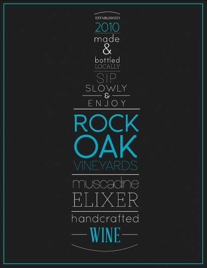 Rock Oak Vineyards wine label on the Behance Network #label #wine #typography