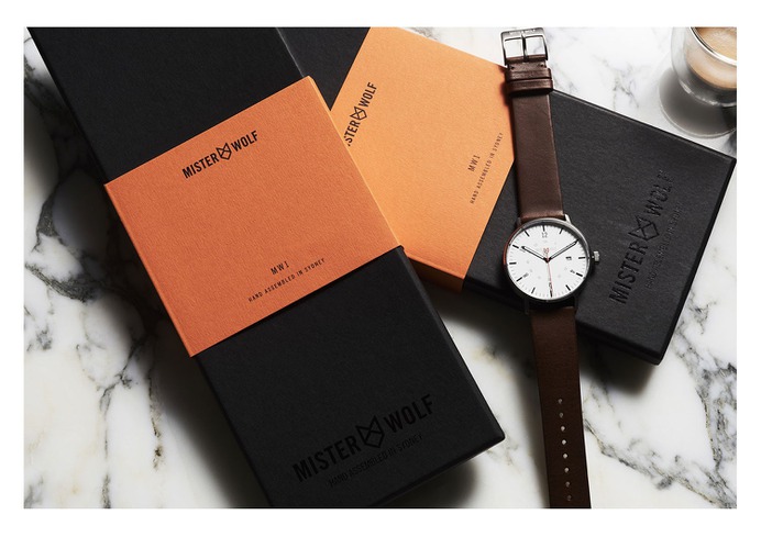 Mister Wolf Watches Identity - Mindsparkle Mag Nick Barclay designed the identity for Mister Wolf – a brand that produces high-quality, thoughtfully designed timepieces for men and women that are designed and assembled in Sydney. #logo #packaging #identity #branding #design #color #photography #graphic #design #gallery #blog #project #mindsparkle #mag #beautiful #portfolio #designer
