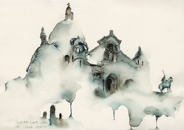 Dreamy Architectural Watercolors by Sunga Park #watercolor