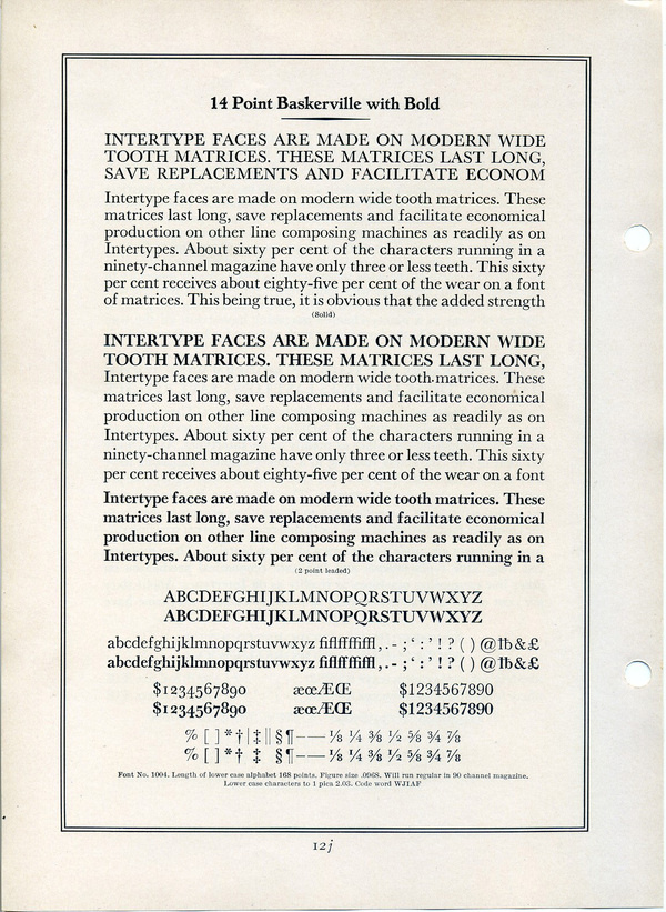 This is Intertype's version of Baskerville, which they based on Monotype Baskerville. #type #specimen #typography
