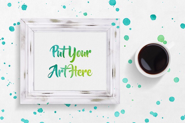 Frame with paint and coffee mock up Premium Psd. See more inspiration related to Frame, Mockup, Coffee, Wood, Hand, Template, Paint, Hand drawn, Art, Web, 3d, Website, Mock up, Dots, Dot, Psd, Wooden, Templates, Website template, Mockups, Up, Wood frame, Drawn, Coffee stain, Web template, Stains, Realistic, Real, Painted, Web templates, Mock ups, Mock, 3d mockup, Psd mockup and Ups on Freepik.