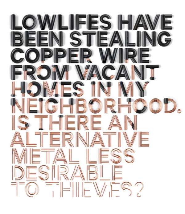 Wired Magazine — Typographic Illustration (1), Sawdust #copper #experimental #photography #sawdust #typography