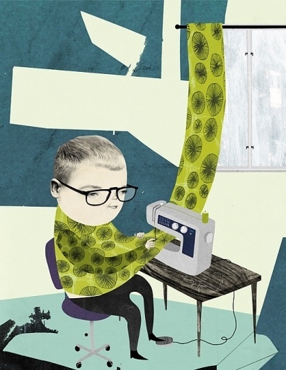 Emma Hanquist Illustration #illustration #collage #color #texture