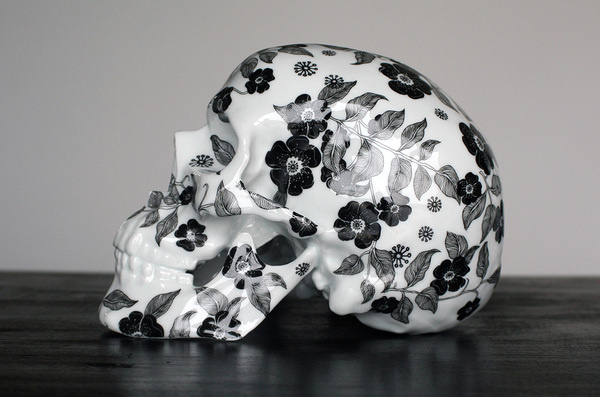 kolin noon porcelan skull 1 #skull #white #black #and