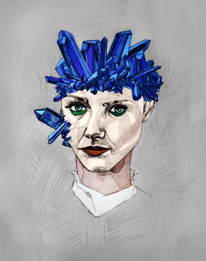 Crystallized - Katie Melrose #blue #face #crystals #portrait