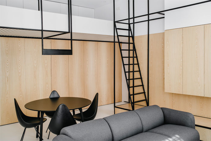 Small One Room Apartment by MUS Architects - InteriorZine