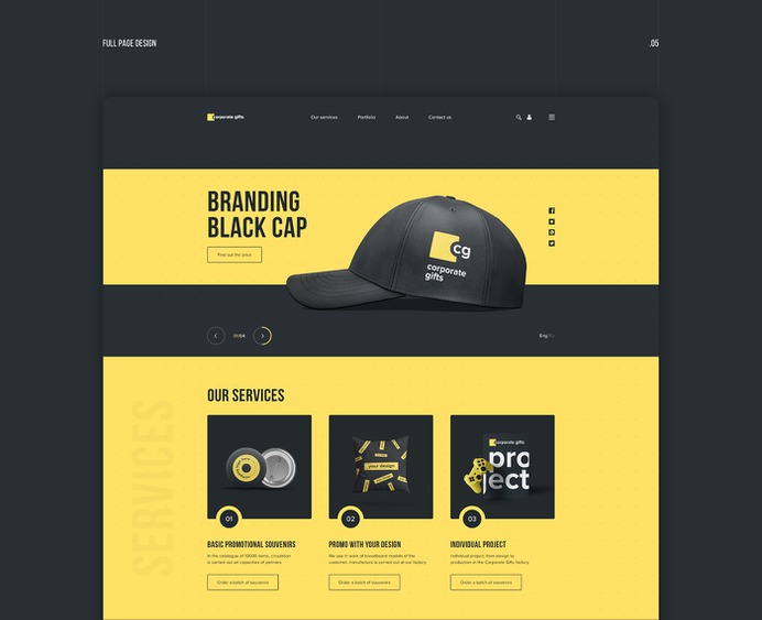 Landing page Corporate gifts on Behance