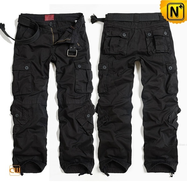 Black Hiking Cargo Pants for Men CW100017 #hiking #cargo #pants