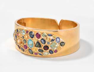 Color Stone Bangle Bracelet