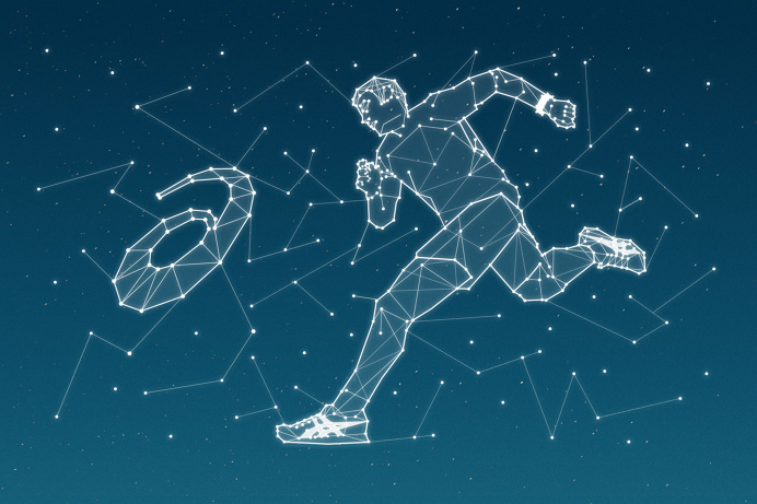 Key Visual for ASICS #asics #running #stars #sky #night #race #runner #illustration #constellation