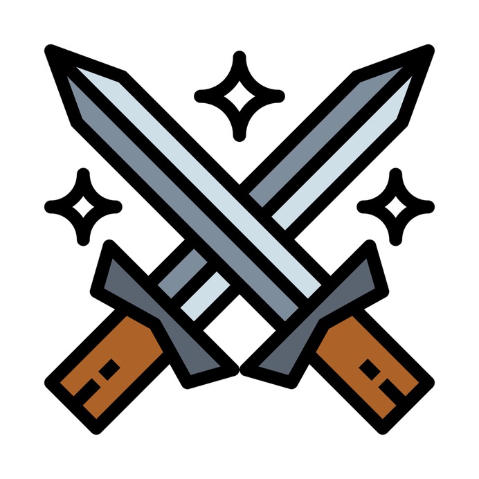 See more icon inspiration related to war, fight, miscellaneous, blade, antique, ancient, swords and weapons on Flaticon.