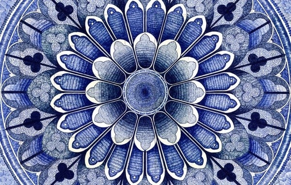 The Blue Carpet with Bic Pencils – Fubiz™ #illustration #pattern #geo