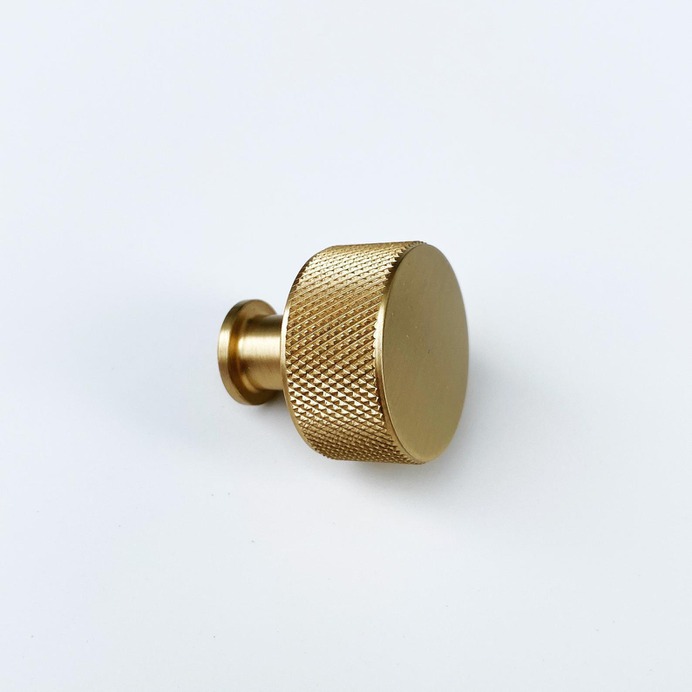Brass Solid "Texture No.2" Knurled Drawer Pulls and Knobs in Satin Bra – Forge Hardware Studio
