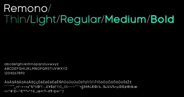 Remono #font #design #graphic #typeface #rounded #type