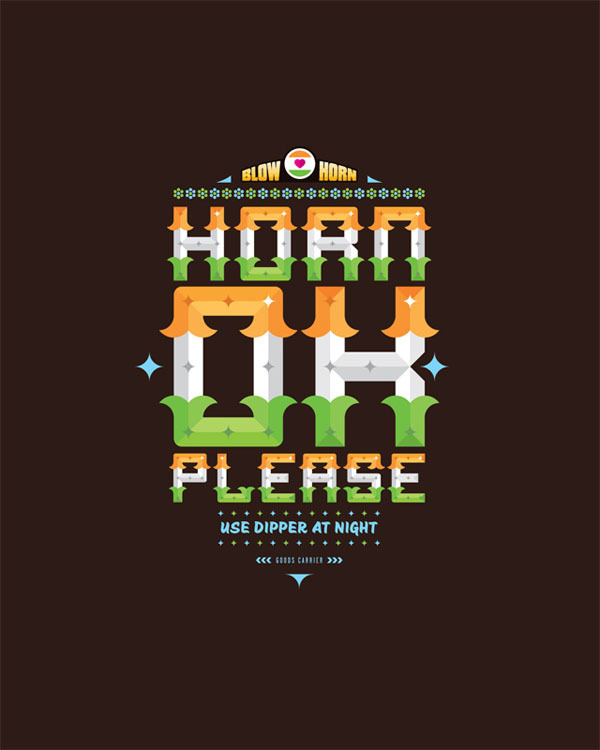 Goods Carrier Typographic Poster Design by Richard Vickers brown version #flat #richard #vickers #colour #typography