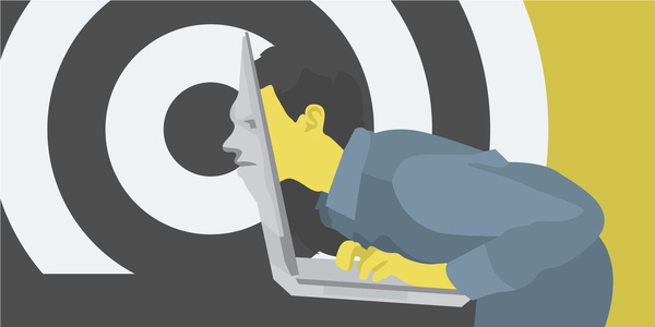 The Freelancer's Dilemma #flat #vector #laptop #illustration #mental #face