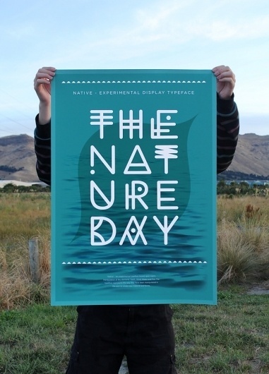 NATIVE #zealand #font #new #experimental #nature #daniel #mcqueen #poster #type #green