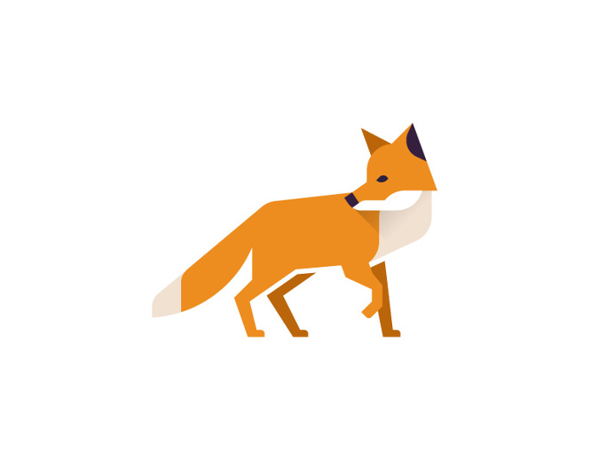 Fox Illustration #iconic #icon #fox #flat #wildanimal #animal #gradient #shadow #picto #illustration
