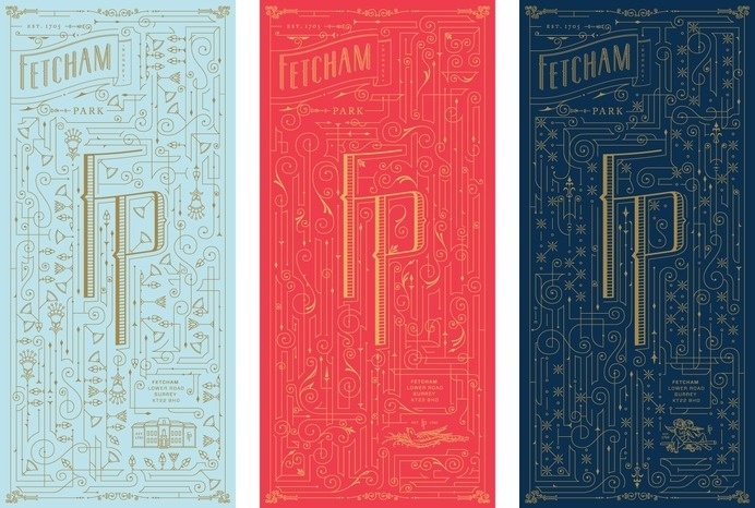 Fetcham Park by Kevin Cantrell #branding #typography #lettering #illustration #foil stamp