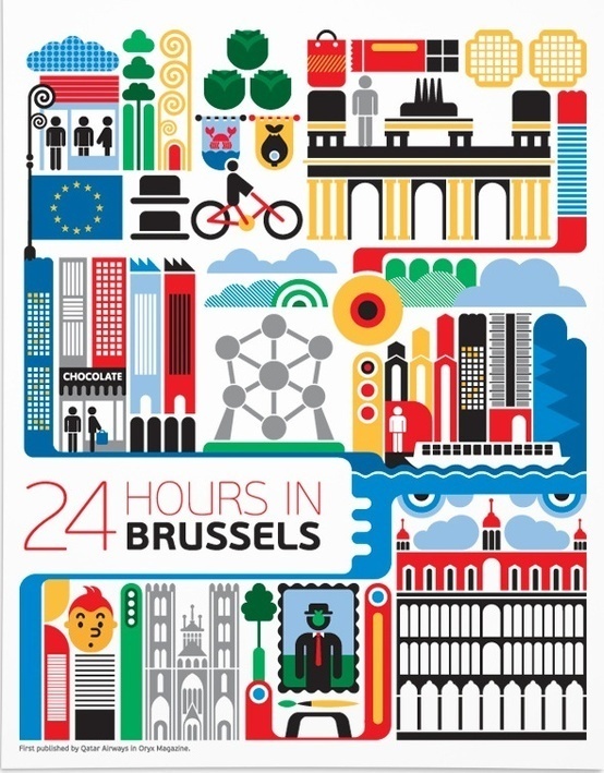 24 hours in brussels #illustration #brussels