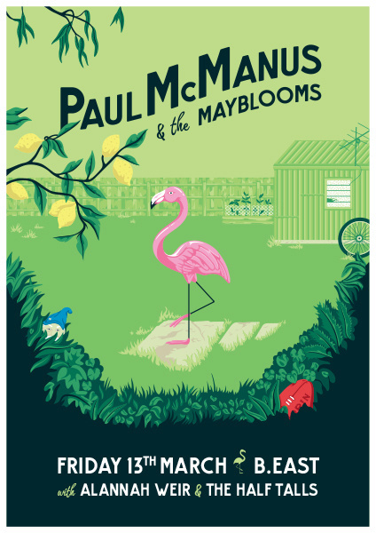 Paul McManus & the Mayblooms - Gig Poster