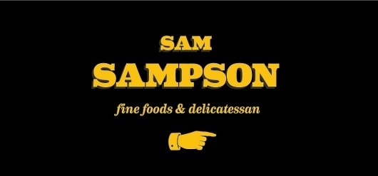 Sam Sampson — Fine Foods & Delicatessen | | Andrews&Co. #branding #yellow #black #food #cafe #supermarket #logo