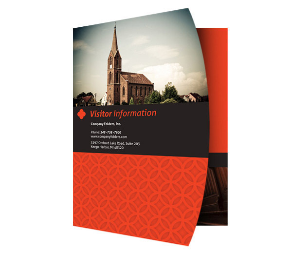 Happy Church Visitor Folder Packet & Card Template #packet #happy #business #card #church #psd #presentation #folders #template #visitor #folder