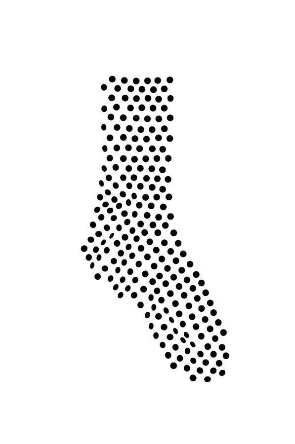 JIHAA TRANSFORMATION OF DOTS INTO A SPATIALREPRODUCTION OF A SOCK #print #screenprint #dots