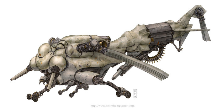 Vehicles: Helicopter #robot #fantasy #sci-fi #wwwkeiththompsonartcom