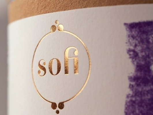 Sofi Bath Bombs | Lovely Package #white #tins #packaging #close #up #gold #purple #typography