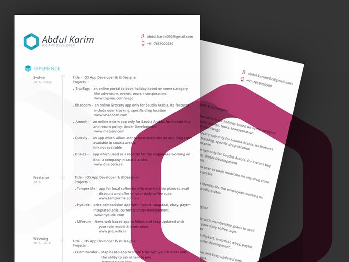 Free Light Sketch Resume Template for Job Seeker
