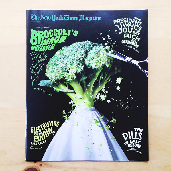 Playful type for The New York Times Magazine by Micah Lidberg #broccoli #scissors