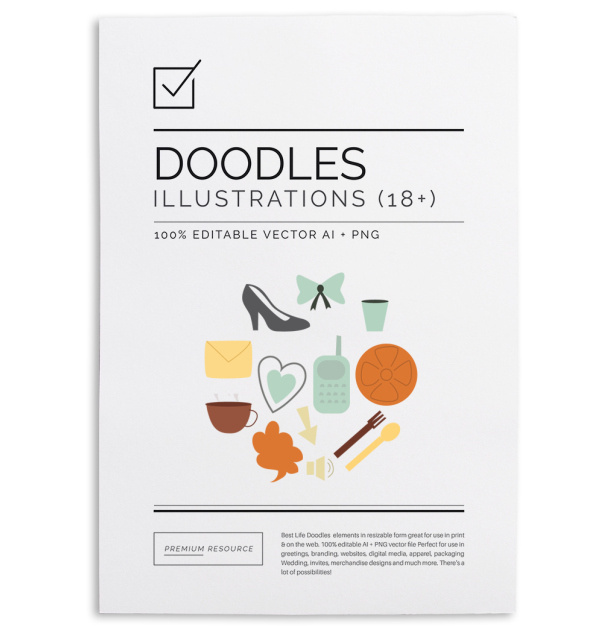 Project Life Doodles $6.00 Project life doodles set includes a wide variety of doodle clip art in 100% editable .AI vector and .PNG image fo