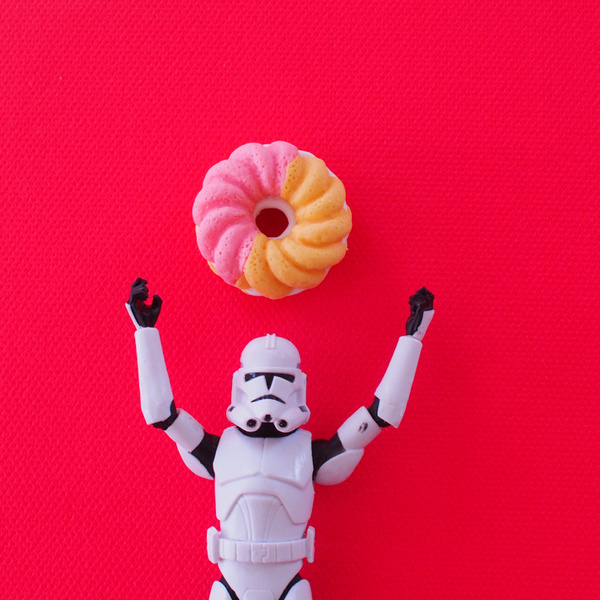 Trooper & Donut #paris #happy #toys #red #tumblr #photographie #troopers #picture #color #ment #wars #re #audreyevrard #polacolor #star #donut #fun #story