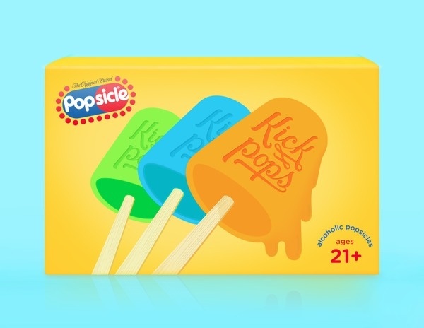 alcoholic popsicles! #popsicles #alcoholic #packaging #kick #illustration #pops #lol #typography