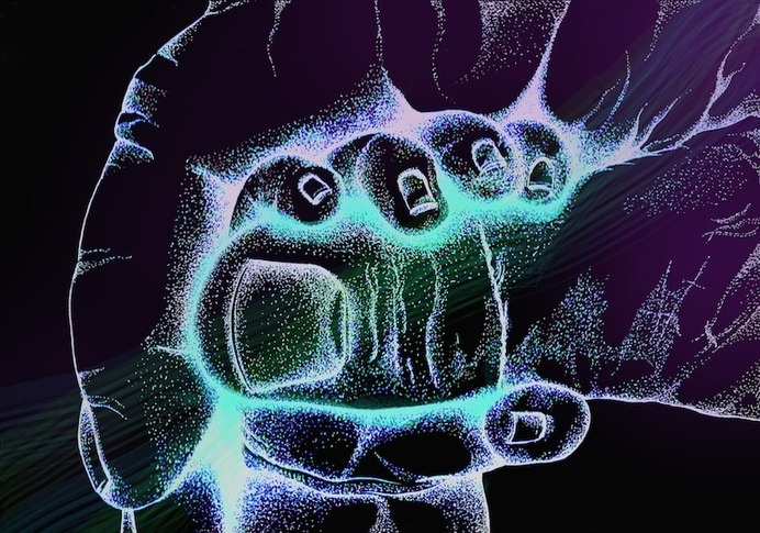 Embrace(3) #growing #illustration #up #hand #stipple #neon