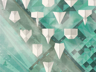 Launch LA Event Poster #dkngstudios #illustration #origami #poster #dkng