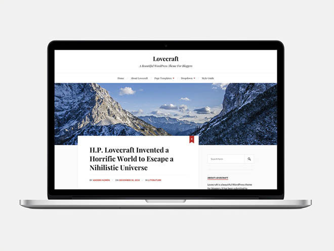 Lovecraft : Beautiful Blogger WordPress Theme