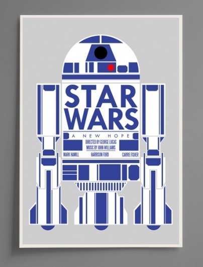 Star Wars example #197: A New Hope #movie #design #screenprint #graphic #wars #illustration #poster #film #star #r2d2