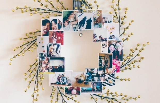 christmas photo wreath #christmas #diy #holiday