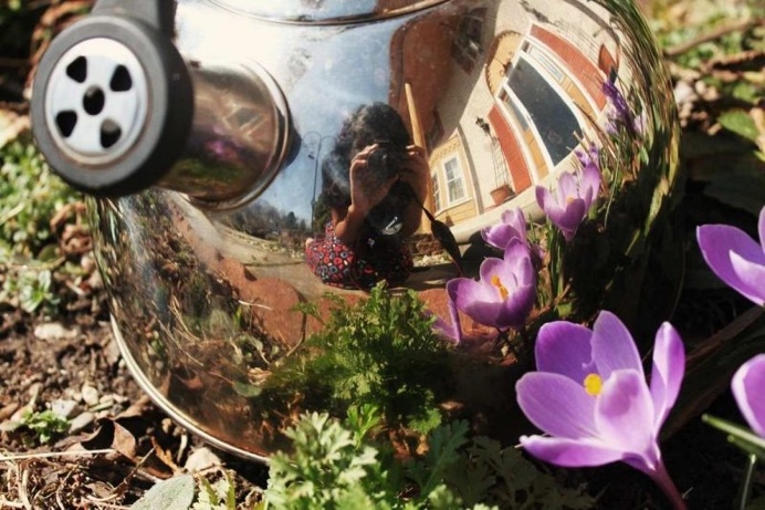 The Tea Kettle Adventures: Reflected Self-Portraits by Esha Biswas