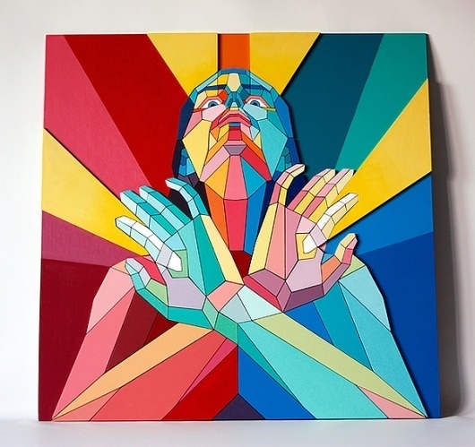 Plywood artworx @ ShockBlast #retro #futuristic #modelling #plywood #colour #typography