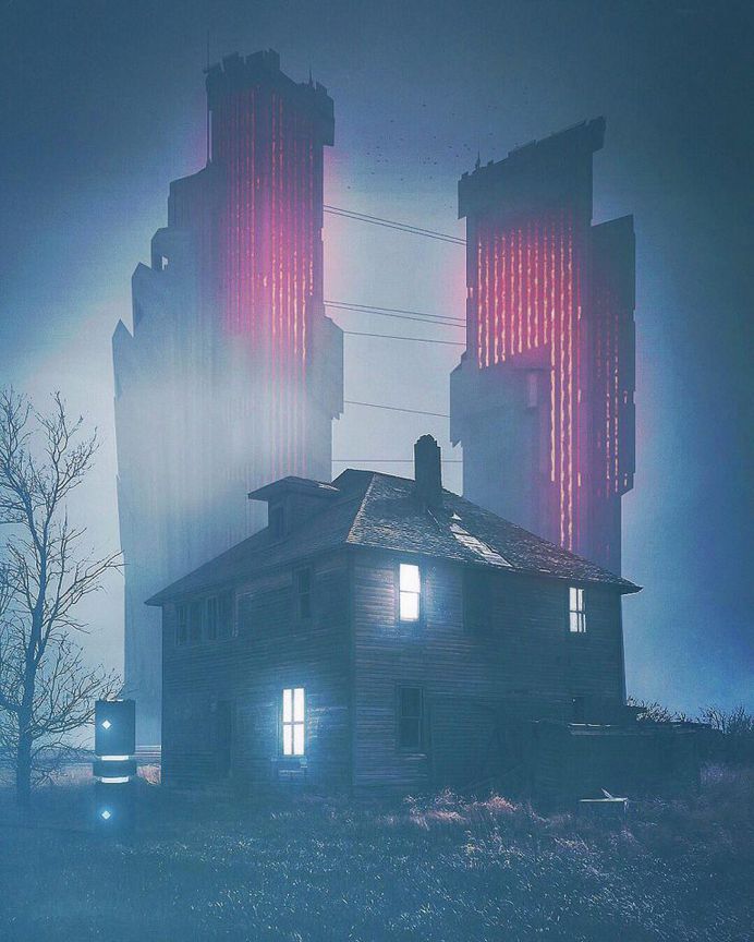 Cyberpunk and Post-Apocalyptic Urban Landscapes by Justin Leduc