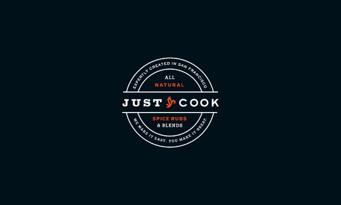 Just cook foods spice packaging and branding food retail - Logos | Strohl Inc | A San Francisco Brand