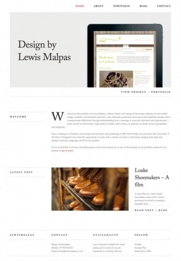 The website design showcase of Lewis Malpas. #website #grid